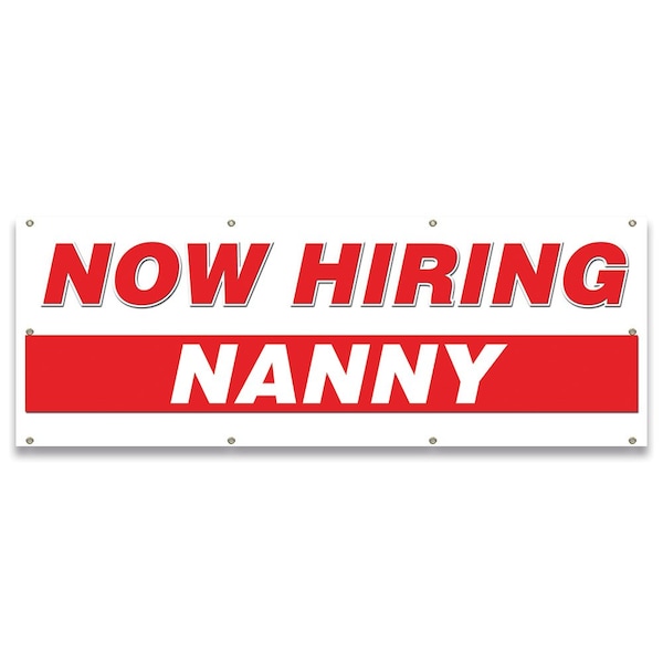Now Hiring Nanny Banner Apply Inside Accepting Application Single Sided